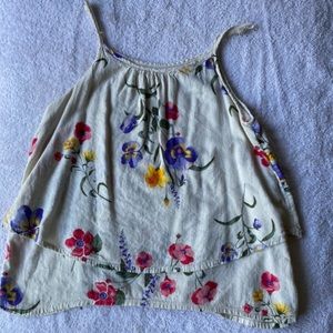 White Tank Top with Flower design